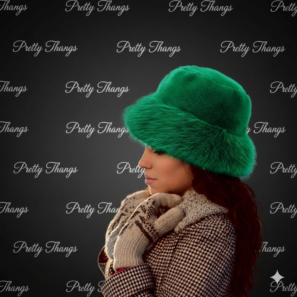 Green Fur Hat